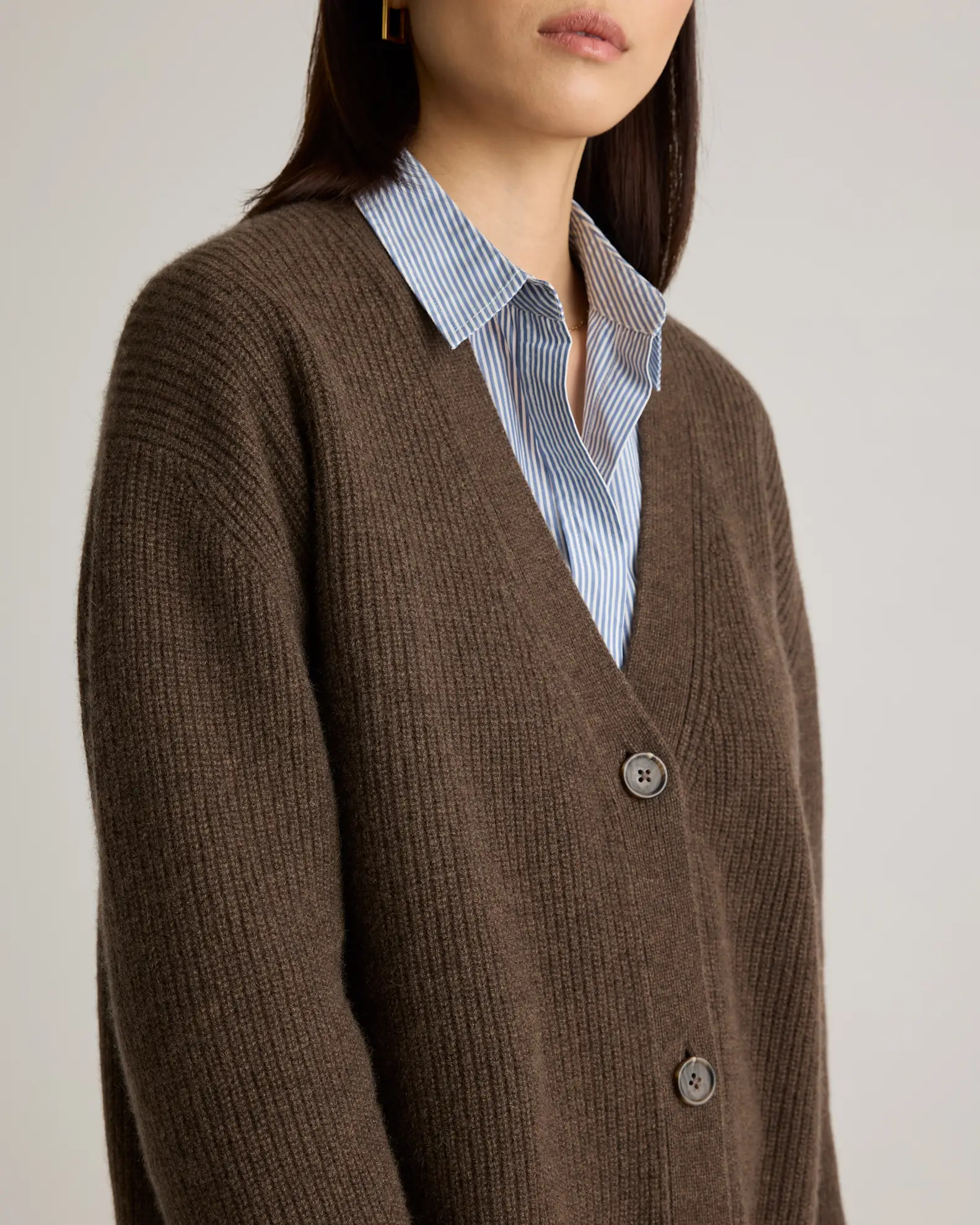 Mongolian Cashmere Oversized Boyfriend Cardigan Sweater | Quince