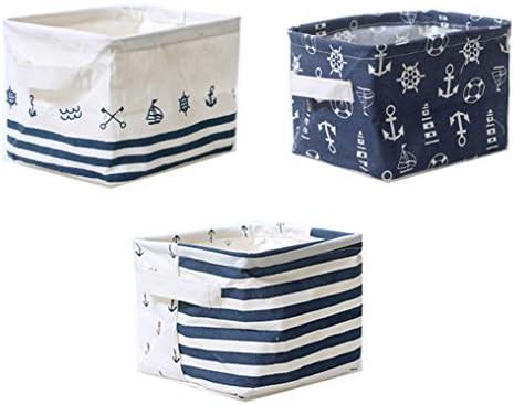 Lannu Nautical Fabric Storage Baskets Bins Cloth Collapsible Organizers Box Beach Anchor Nursery Toy | Amazon (US)