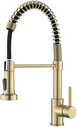 OWOFAN Kitchen Faucet, Kitchen Faucets with Pull Down Sprayer Sus304 Stainless Steel Industrial S... | Amazon (US)