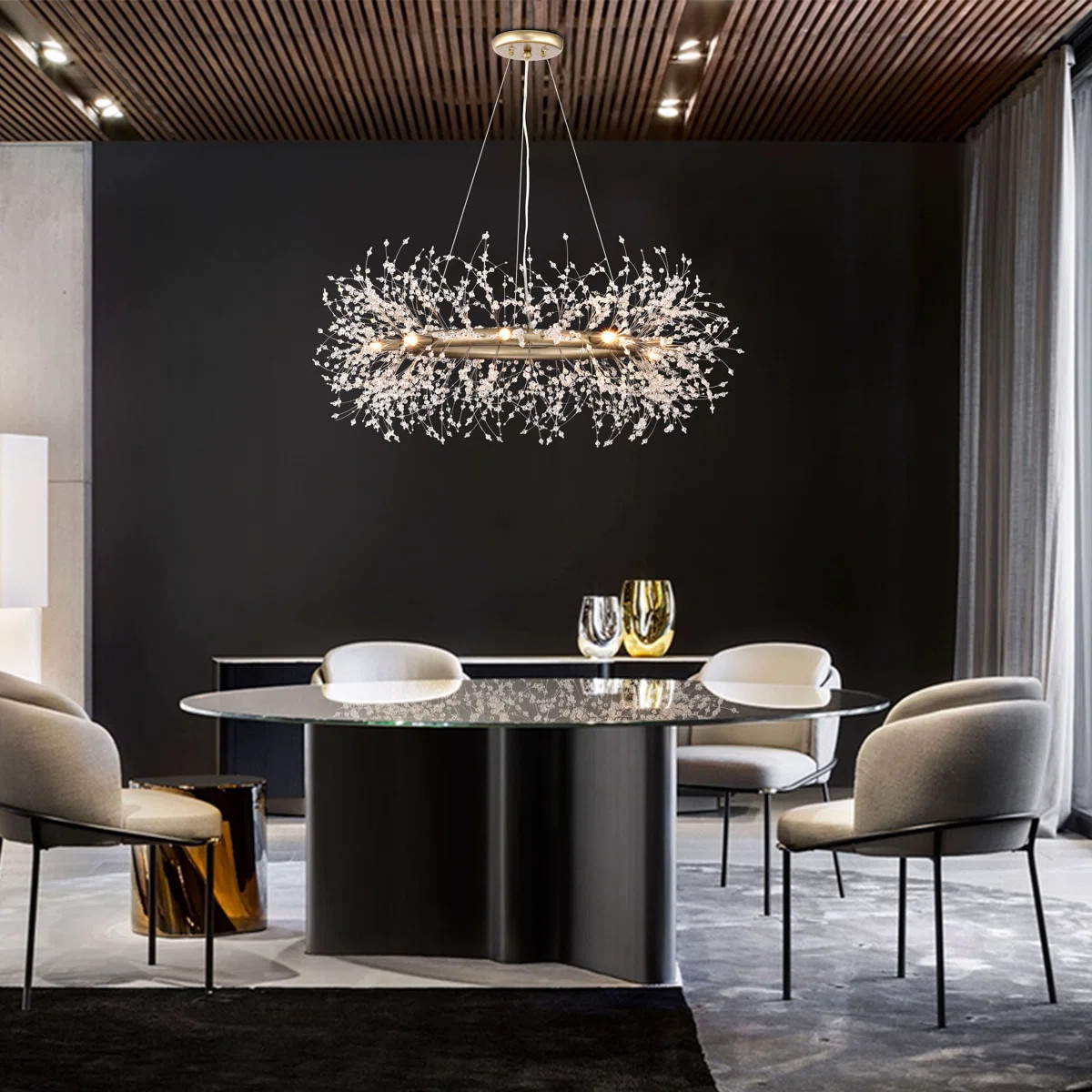 Vargas 9 - Light 31.5" Unique / Statement Beads Firework Chandelier | Wayfair North America