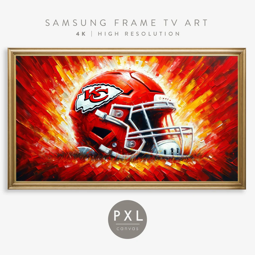 Samsung Frame TV Art Super Bowl Frame TV Art Football Chiefs Frame TV Art Frame Tv Art Oil Painti... | Etsy (US)