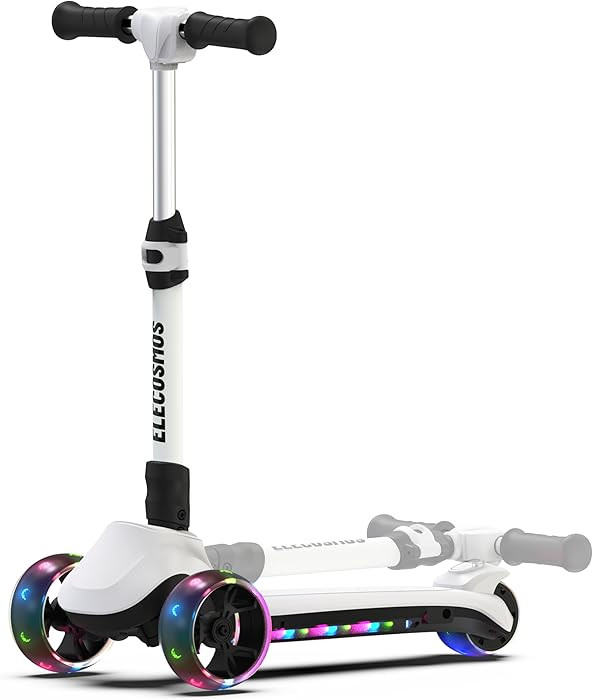 ELECOSMOS Safe Electric Scooter for Kids 4+, Balance for Beginner, Thumb Throttle, Flash Deck, Ex... | Amazon (US)