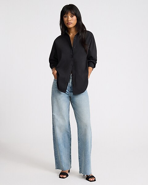 Poplin Boyfriend Portofino Shirt | Express