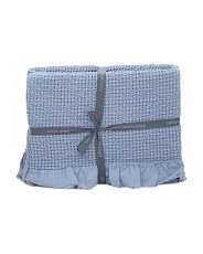 Made In Portugal Ruffled End Of Bed Blanket | TJ Maxx