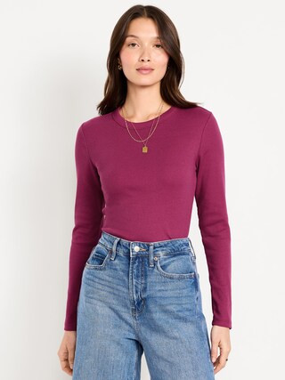 Snug Long-Sleeve Crew-Neck T-Shirt | Old Navy (US)