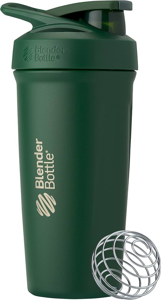 BlenderBottle Strada Shaker Cup Insulated Stainless Steel Water Bottle with Wire Whisk, 24-Ounce,... | Amazon (US)