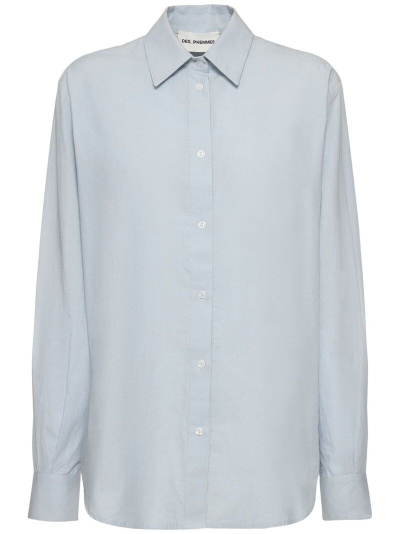 Des Phemmes - Cotton poplin classic regular shirt - Light Blue | Luisaviaroma | Luisaviaroma