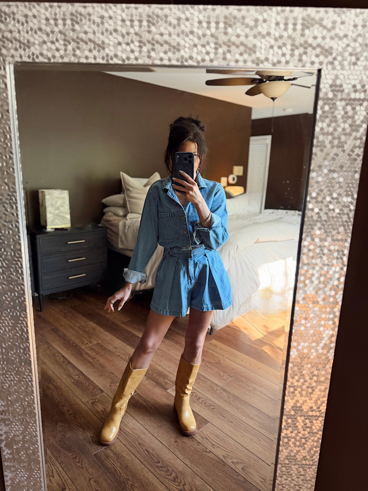 Saw @justclassicallycassidy wear this romper a few weeks ago and I ran so fast to grab one and I’m so happy I did! Also caved into the Frye boot trend with these look alikes 🤍 

#LTKShoeCrush #LTKStyleTip #LTKFindsUnder50