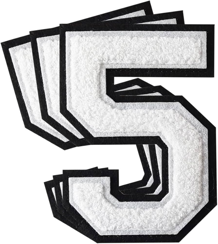 3Pcs Chenille Number Patches Iron on Patches Varsity Letter Patches Chenille Embroidered Patches ... | Amazon (US)