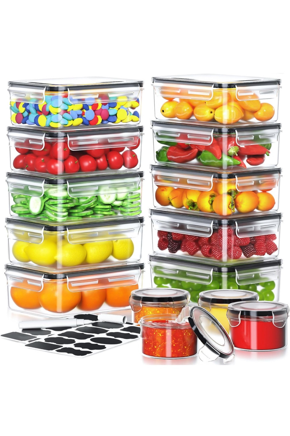 JSCARES Airtight Food Storage Containers - 28 Pcs (14 Lids & 14 Containers) BPA-Free Microwave Dishwasher/Freezer Safe Plastic Food Containers Set for Kitchen Organization for Meal Prep & leftover

#LTKhome