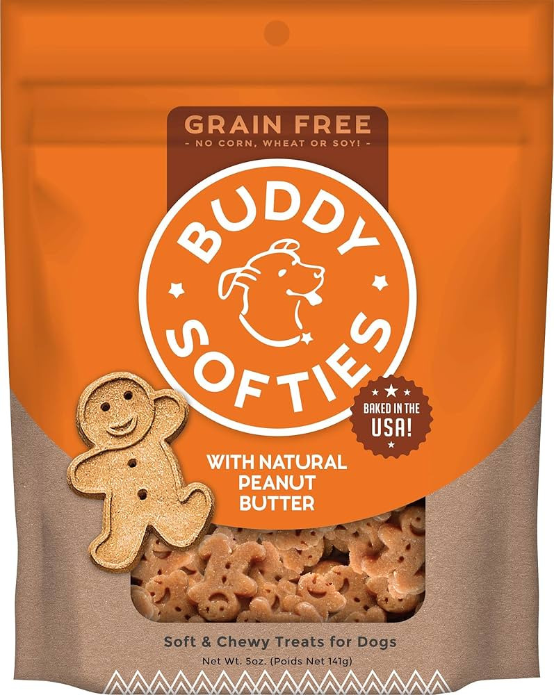 Buddy Biscuit Softies 5 oz Pouch, Grain-Free Soft & Chewy, Natural Peanut Butter Flavor Dog Treat... | Amazon (US)