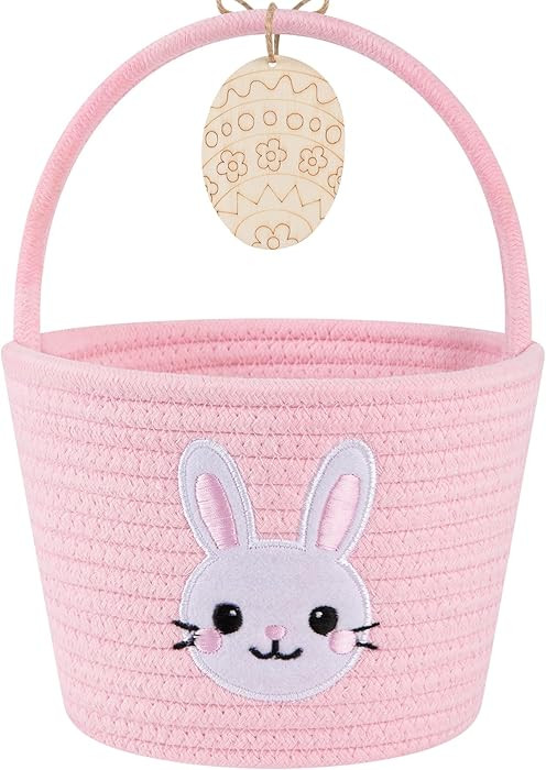 OIAHOMY Gift Basket with Handle, Personalized Baby Basket for Kids, Woven Rope Gift Empty for Toy... | Amazon (US)