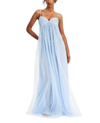 Wallie Rhinestone Embellished Mesh Backless Gown | Bloomingdale's (US)