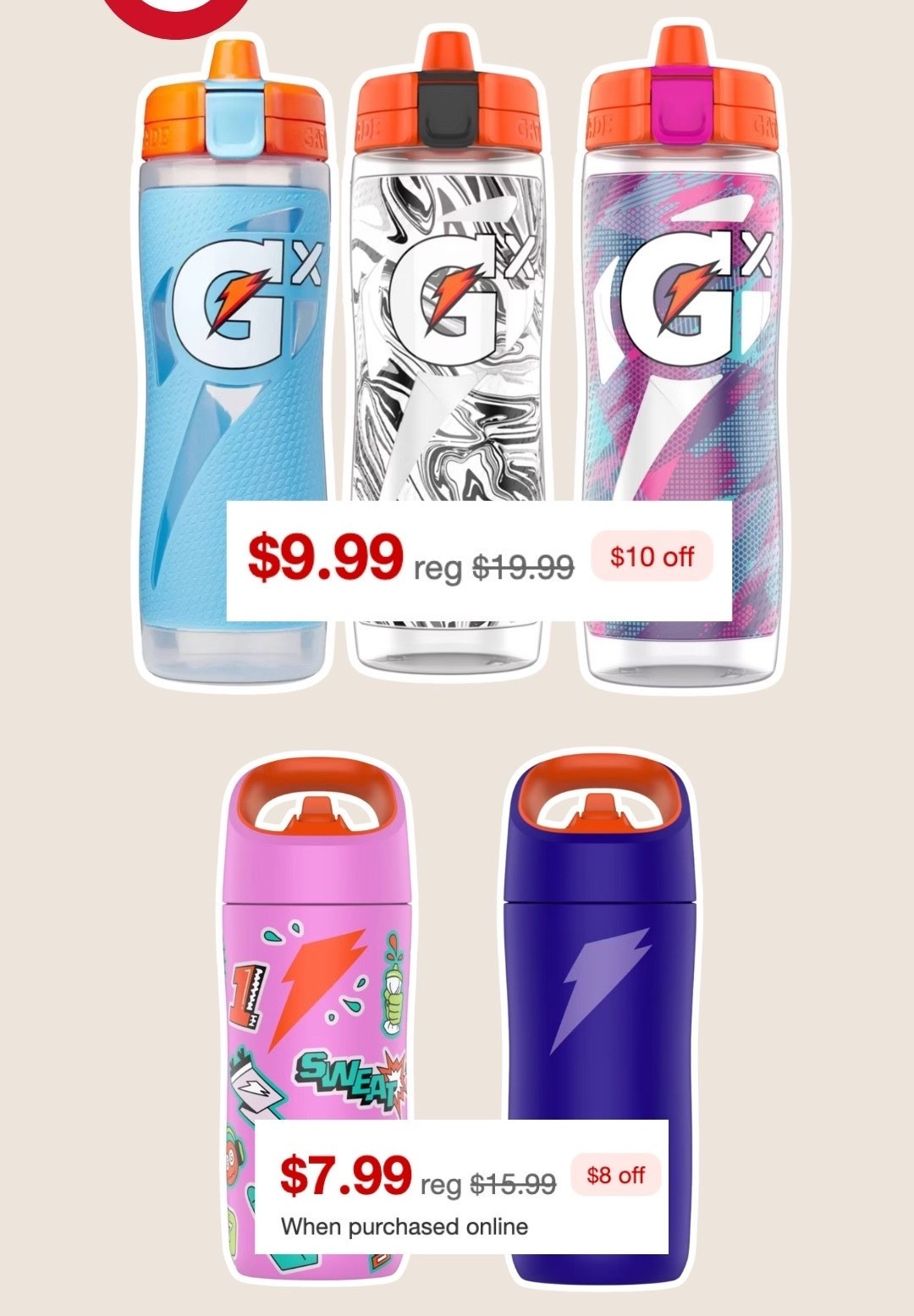 Gatorade water bottles 50 off at target!🎯

#LTKKids #LTKActive #LTKfitnessgoals