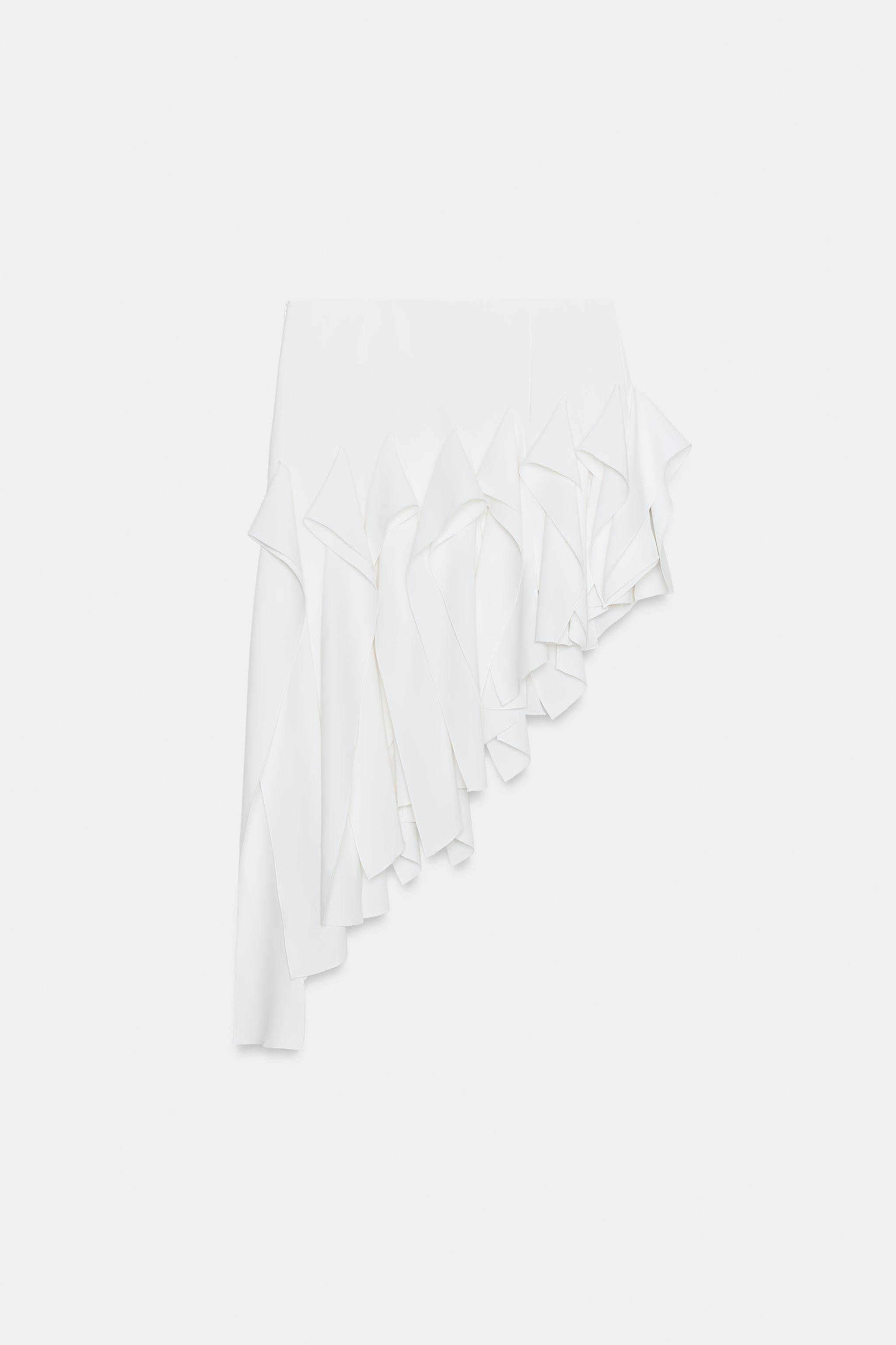 ZW COLLECTION ASYMMETRIC RUFFLED SKIRT | Zara US
