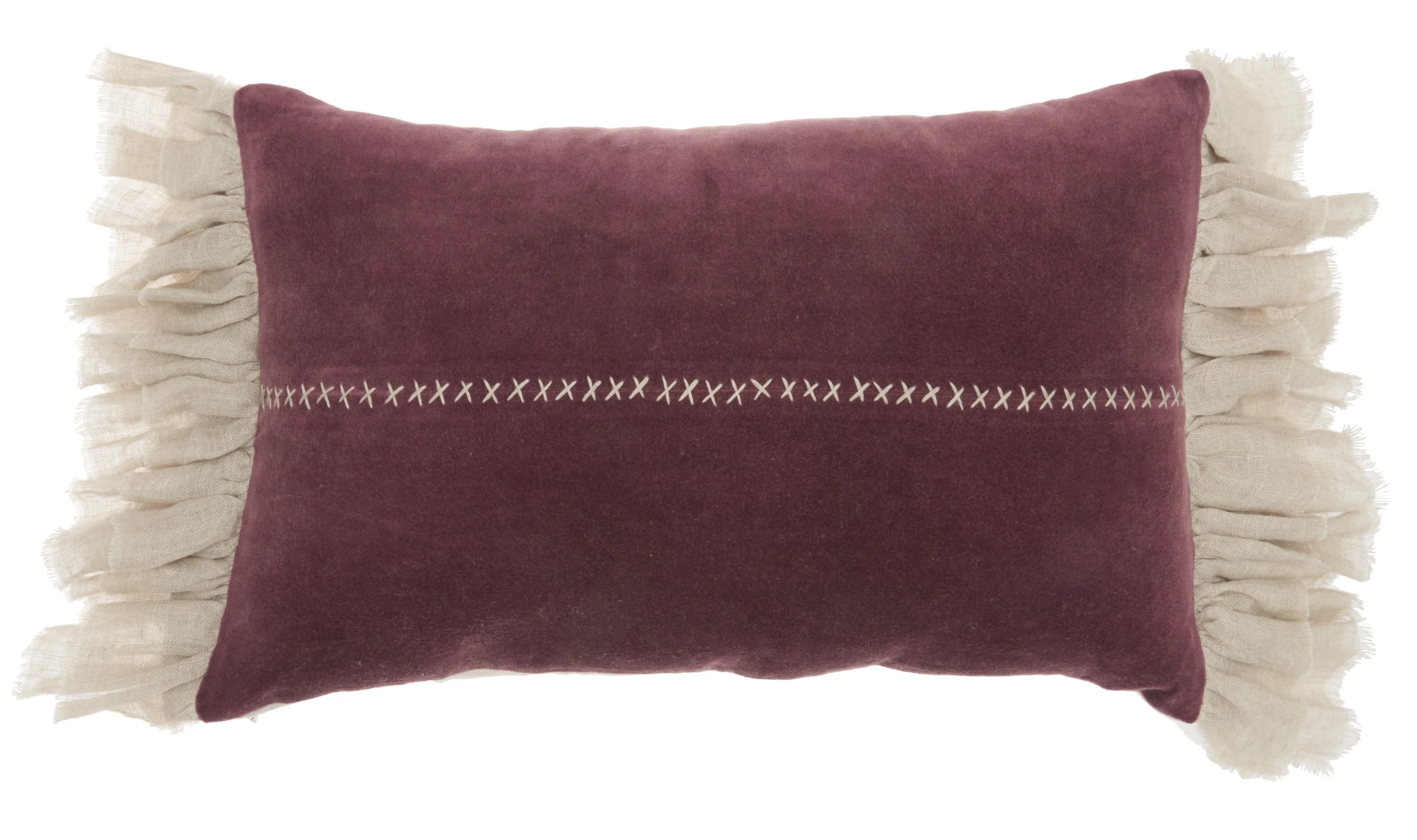 Nourison Life Styles Burgundy Decorative Throw Pillow , 14" x 22" - Walmart.com | Walmart (US)