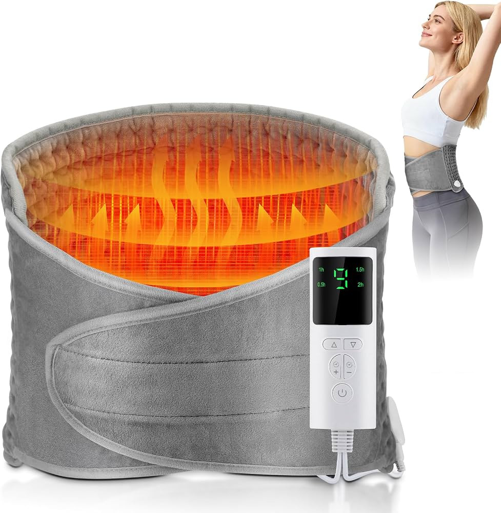 Electric Heating Pad Wrap, Waist Heated Pad with LCD Controller, 9 Heating Levels, 4 Gears Timing... | Amazon (CA)
