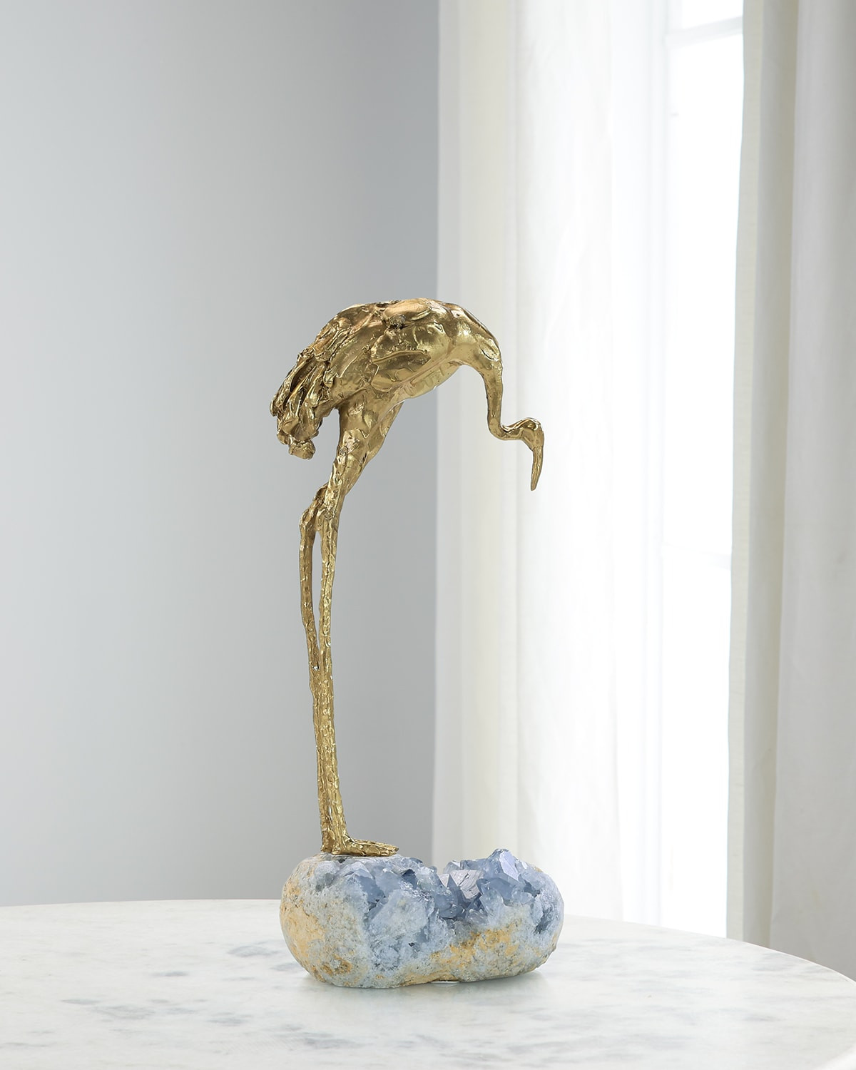 Brass Crane Sculpture On Kyanite | Neiman Marcus