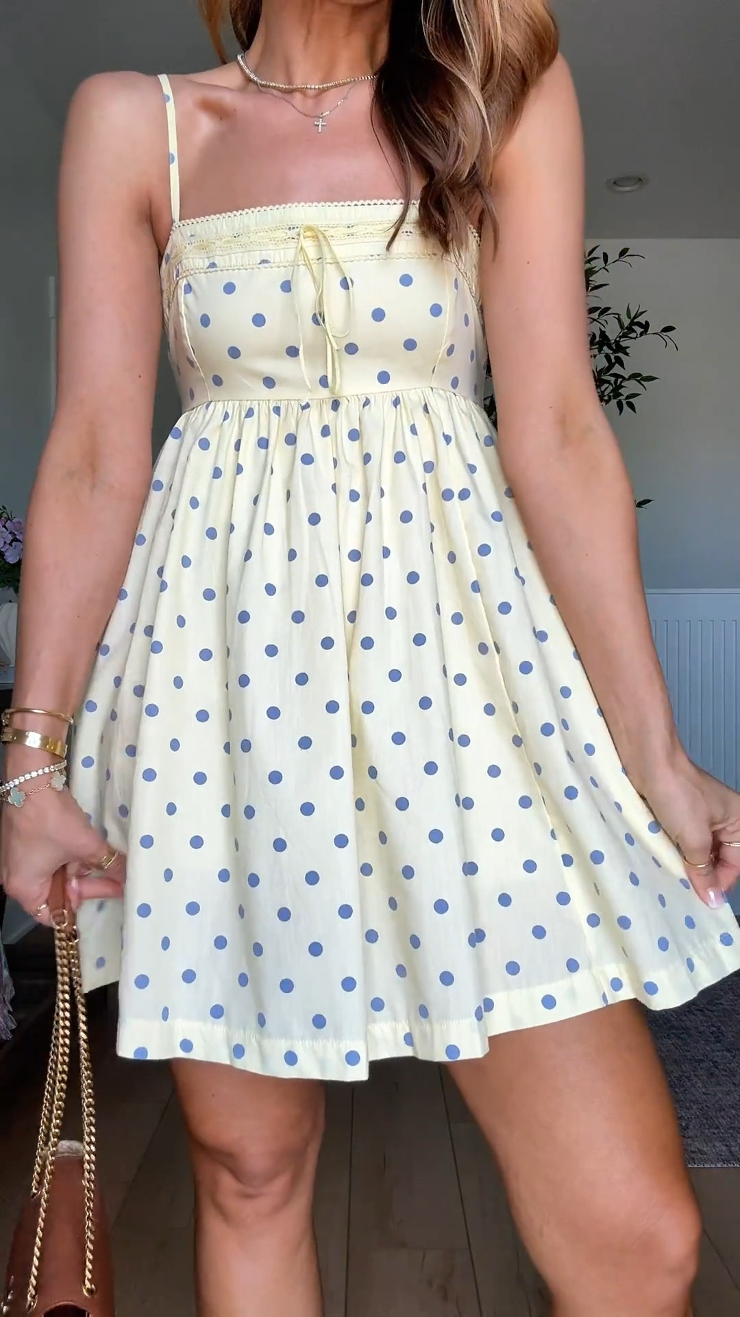 Abercrombie skort dress in XXS regular. Spring #ootd. Spring dress. Summer dress. Summer outfit. Resort outfit. Resort wear. Woven ballet flats are TTS. YSL mini raffia purse. Vacation outfit. Vacation dress. 

#LTKPetite #LTKTravel #LTKootd