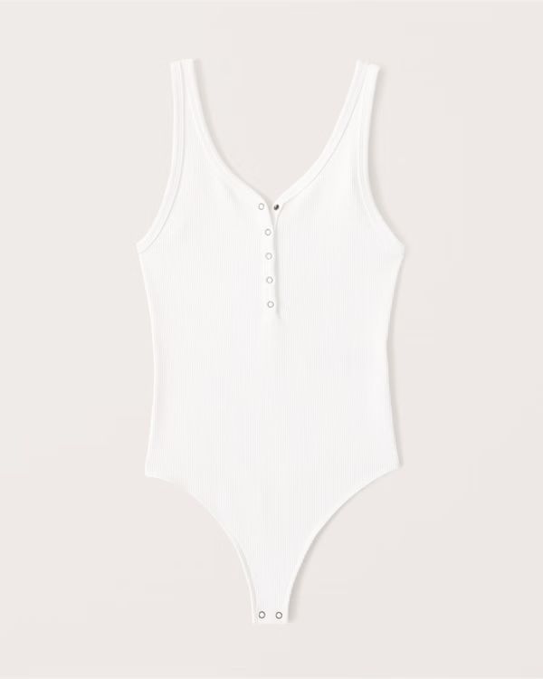 Seamless Ribbed Henley Bodysuit | Abercrombie & Fitch (US)