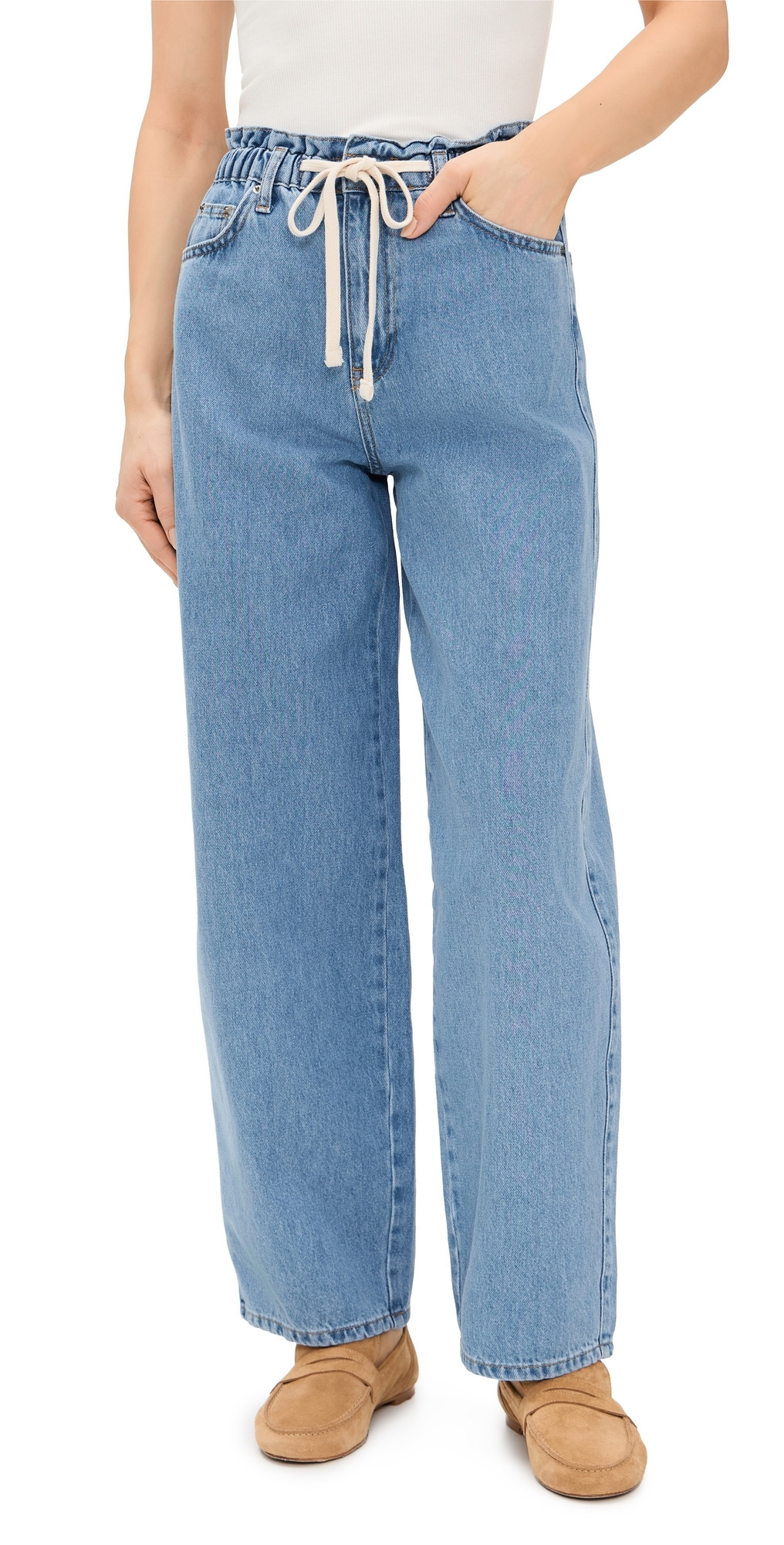 ALIGNE Ida Tie Waist Jeans Light Wash 16 | Shopbop