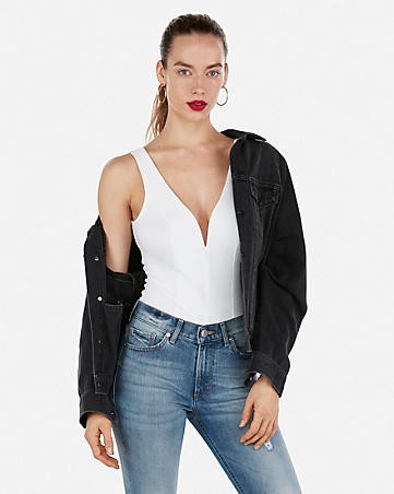 express one eleven v wire thong bodysuit | Express