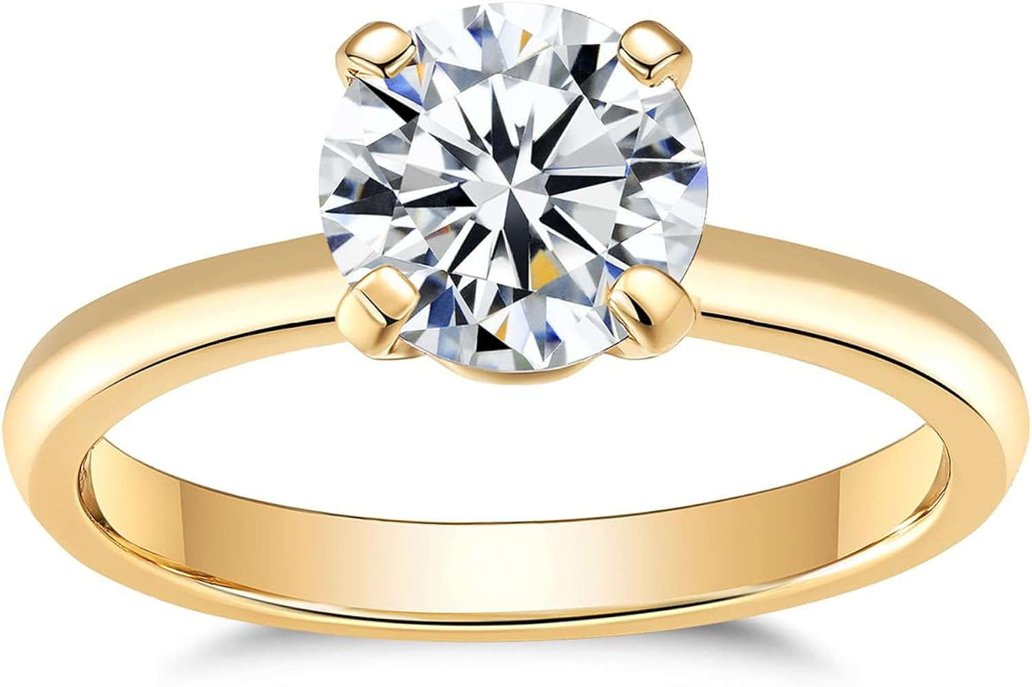 IMOLOVE Solitaire Moissanite Engagement Ring, 1CT D Color VVS1 Clarity, 925 Sterling Silver with ... | Amazon (US)