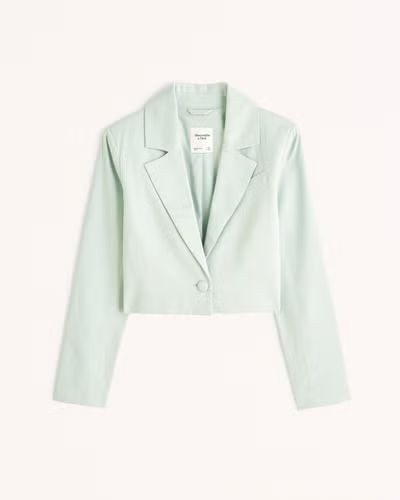 Cropped Linen-Blend Blazer | Abercrombie & Fitch (US)