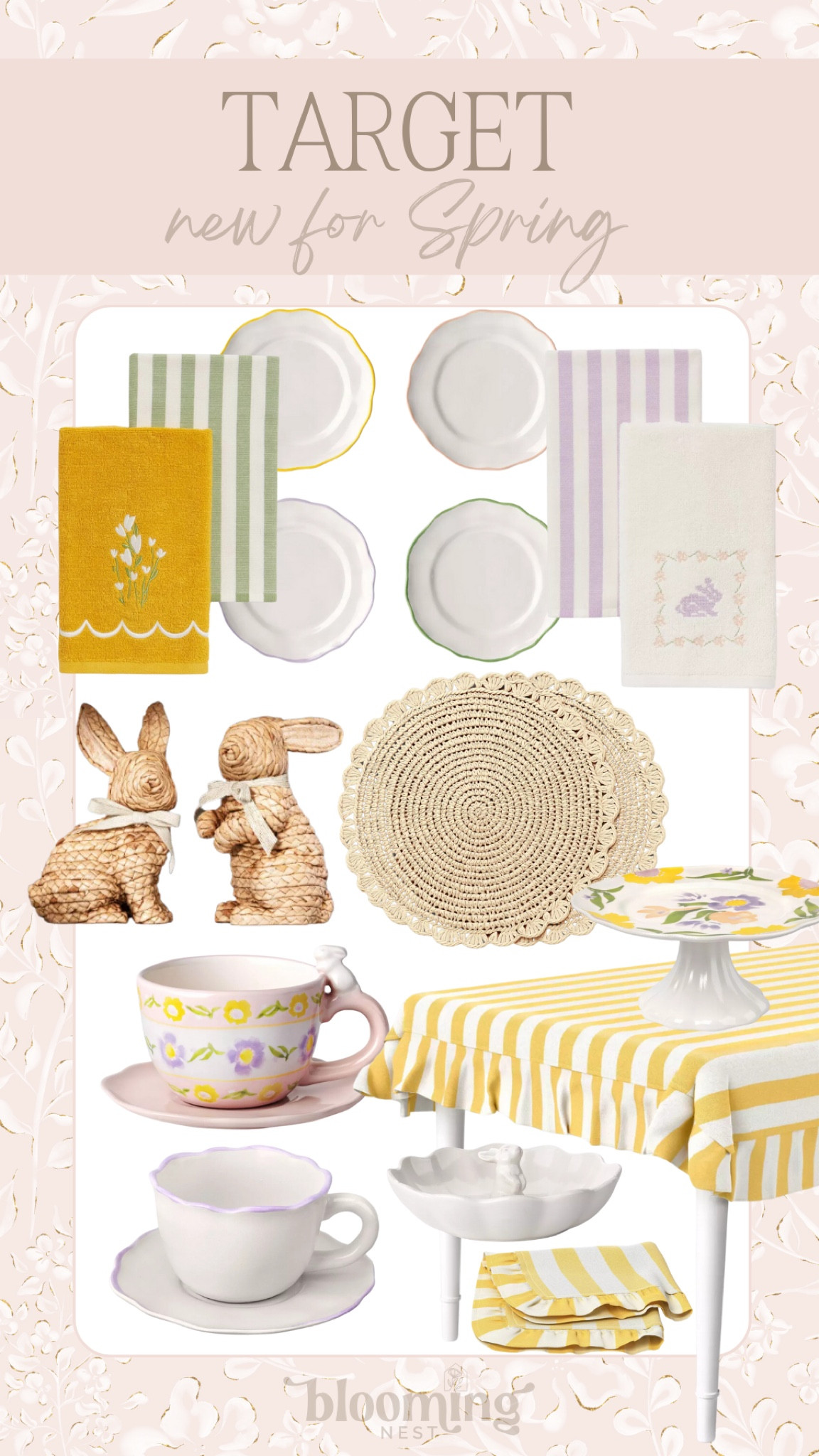 New for Spring at Target! 

THEBLOOMINGNEST target spring Easter kitchen towels plates mugs cake stand decor place mats 

#LTKParties #LTKFindsUnder50 #LTKHome