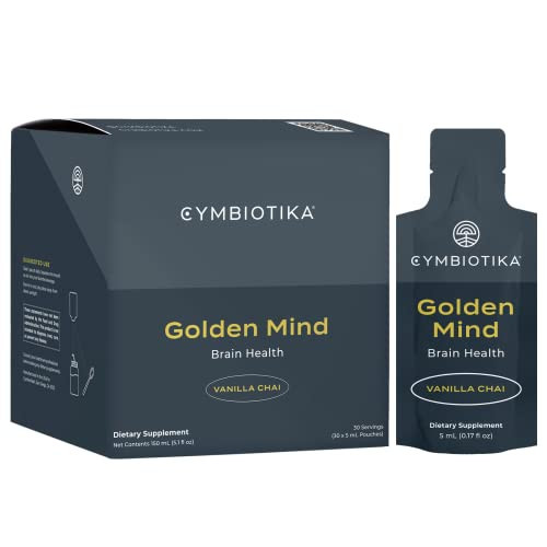 CYMBIOTIKA Golden Mind Nootropic - Boosts Focus, Memory, Alertness, Supports Nervous System with Bacopa, Green Tea, Lion’s Mane, L-Theanine, Rhodiola | 30 Pouches | Amazon (US)