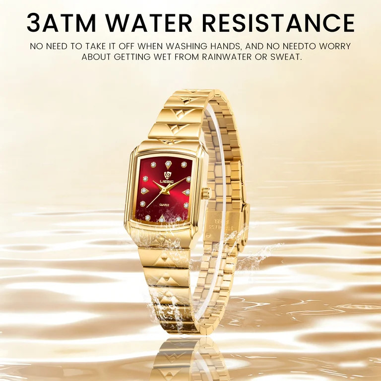 LIEBIG Small Gold Watches for Women Analog Quartz Waterproof Ladies Watch Fashion Dress Rectangul... | Walmart (US)