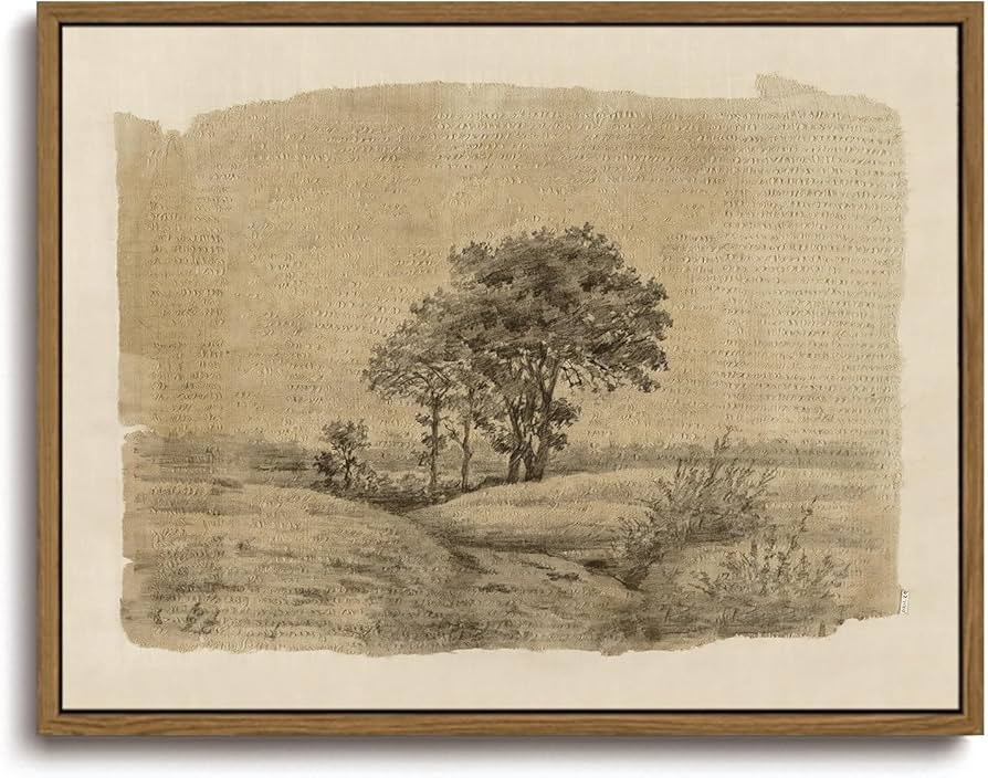 KISSFOX Framed Wall Art Vintage Wall Decor Tree Canvas Art Landscape Pictures Sketch Paintings Ru... | Amazon (US)