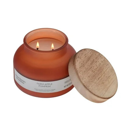 Better Homes & Gardens Farm Apple Pumpkin Scented 2-Wick 18oz (510.3 g) Frosted Jar Candle | Walmart (US)