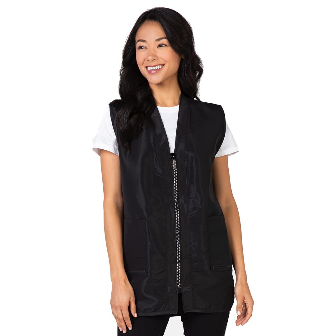 Betty Dain Glitz Rhinestone Zipper Salon Stylist Vest, Rhinestone Closure and Iridescent Fabric, ... | Amazon (US)