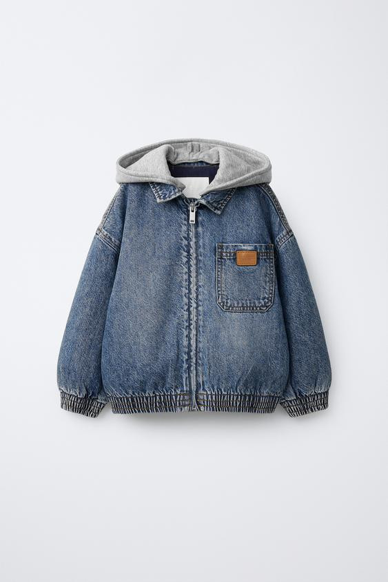 DENIM JACKET WITH REMOVABLE FLEECE HOODIE | Zara US