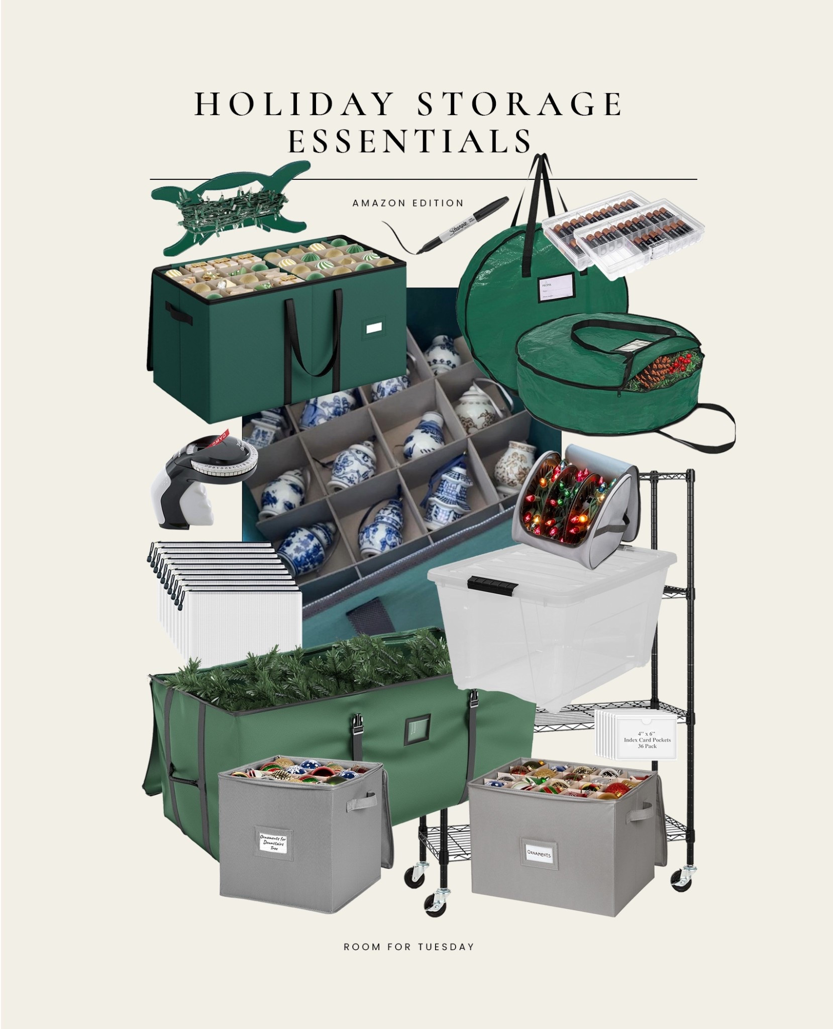 What I use to pack away our holiday decor, wreaths, garland, ornaments, etc! We keep them neatly tucked away in the garage or shed. 

#LTKSeasonal #LTKHome #LTKHoliday