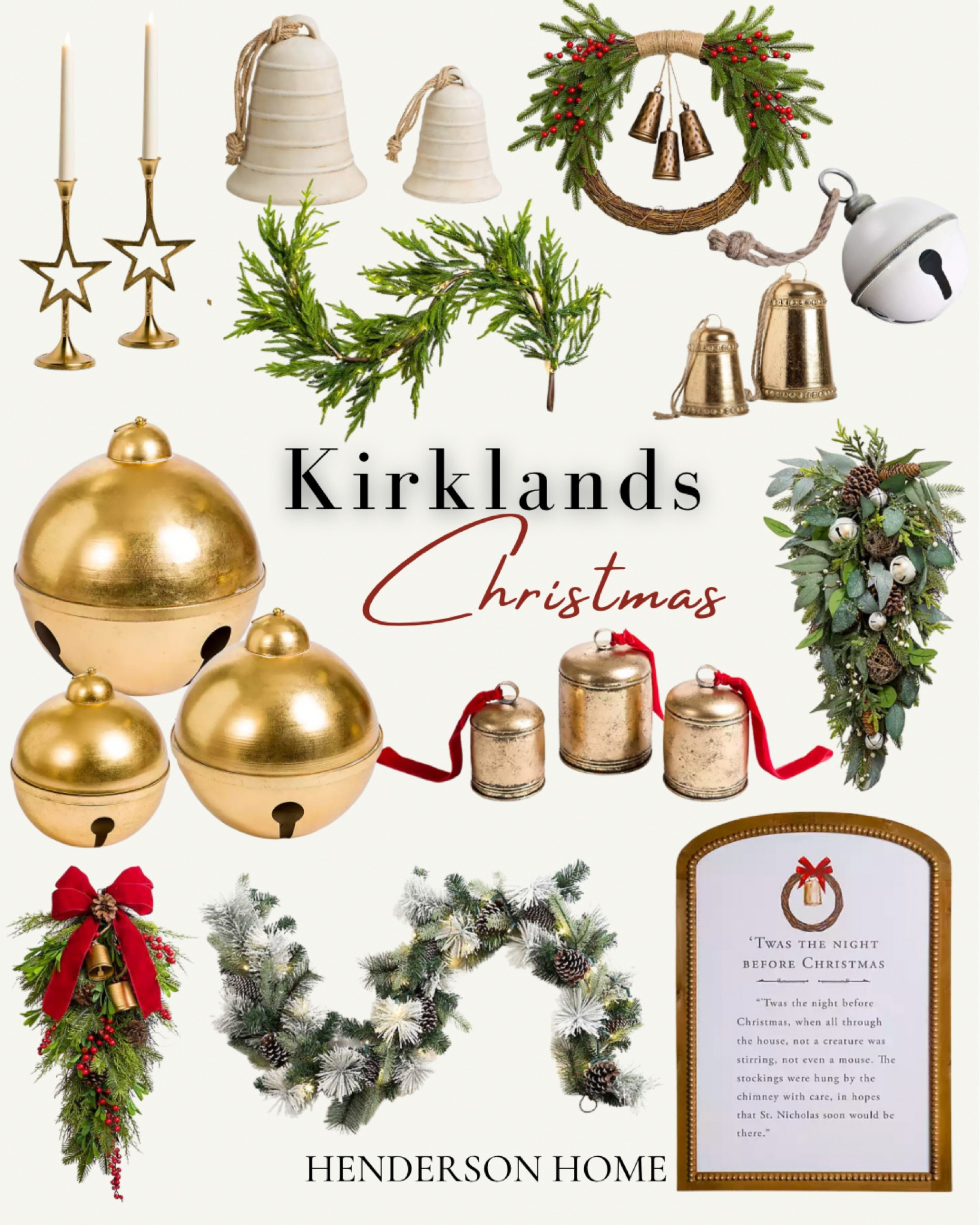 Kirkland‘s Christmas is here! They are bringing all of the bells. There are so many colors and shapes and sizes to choose from as well as the popular Cedar garland and there is even a pre-lit version!

Modern Christmas decor. Kirkland‘s Christmas Christmas. Kirkland‘s Christmas decor. Star candleholders. Pine garland. Cedar pre-lit garland. Jumbo bells. Anti-gold bells. White bells. 

#LTKhome #LTKHoliday #LTKSeasonal