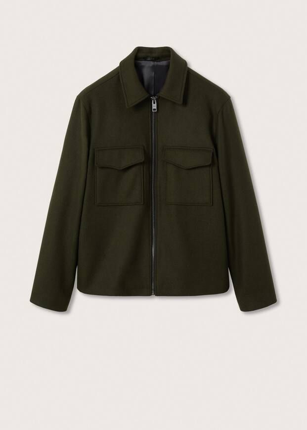 Pocketed wool-blend jacket | MANGO (US)