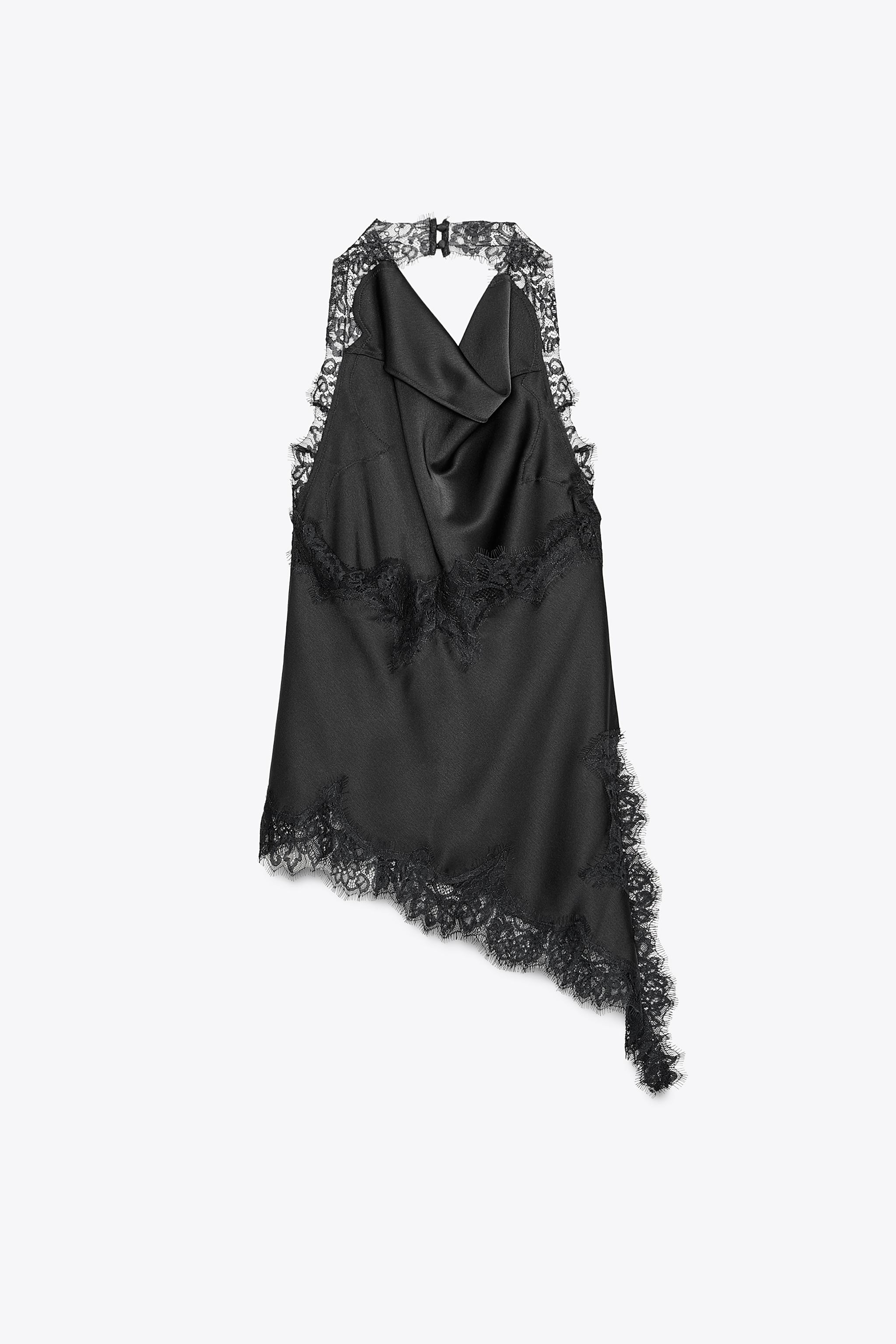 ZW COLLECTION LACE HALTER TOP | Zara US