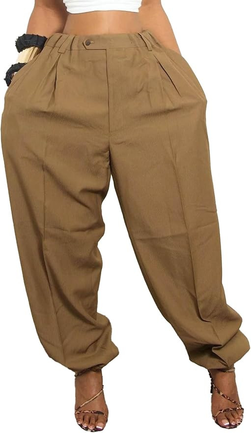 Women's Baggy Parachute Pants Casual High Waisted Oversized Fit Tapered Trousers Jogger Hip-Hop Y... | Amazon (US)
