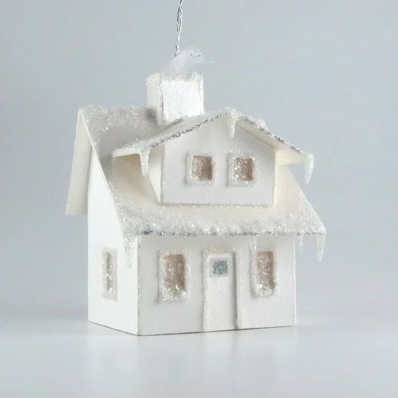 Clintonville Bungalow Paper Glitter House Ornament | Etsy (US)