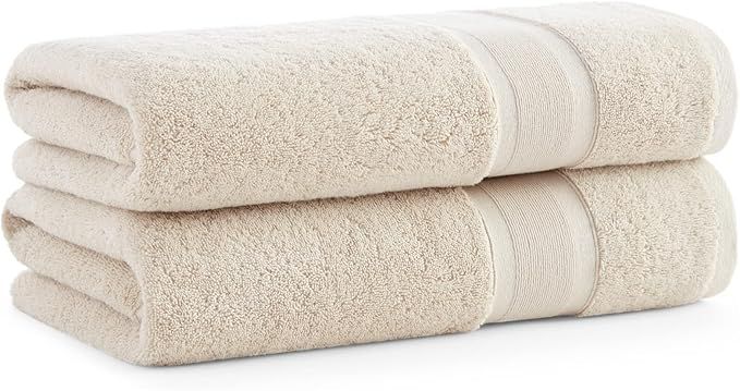 Aston & Arden Solid Turkish Bath Towels - Set of 2 - Extra Soft & Plush with Finest Long-Staple A... | Amazon (US)