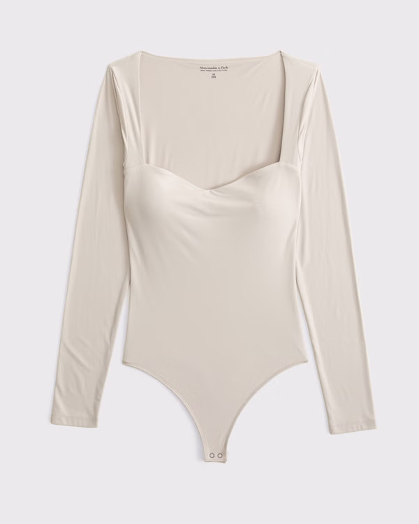 Women's Soft Matte Seamless Long-Sleeve Sweetheart Bodysuit | Women's Bra-Free Collection | Aberc... | Abercrombie & Fitch (UK)