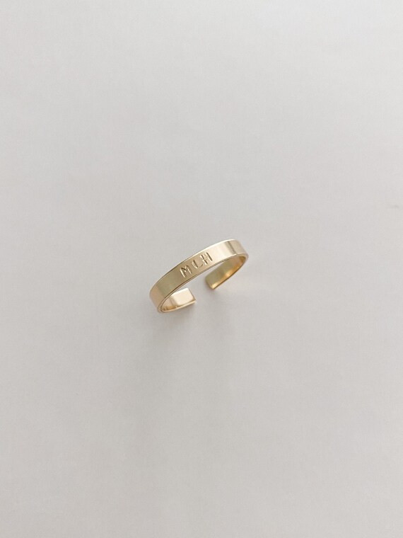 Mini Gold Band Ring, Personalized Jewelry, Inspirational, Stacking Ring, Custom Gift for Her, Val... | Etsy (US)