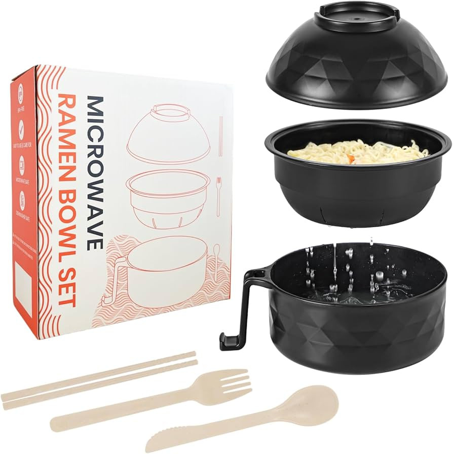 Microwave Ramen Cooker,Ramen Bowl Set,Microwave Noodle Bowl With Chopsticks and Spoon, College Do... | Amazon (US)