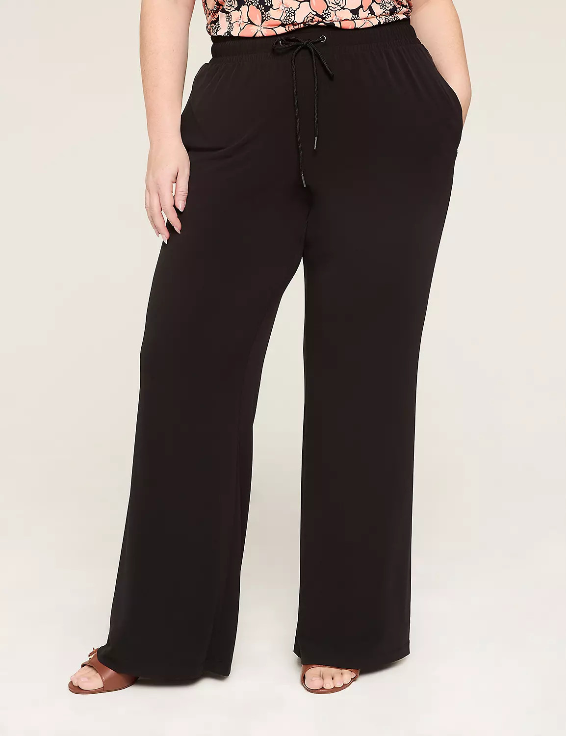 Matte Jersey Pull-On Wide Leg Pant | Lane Bryant (US)