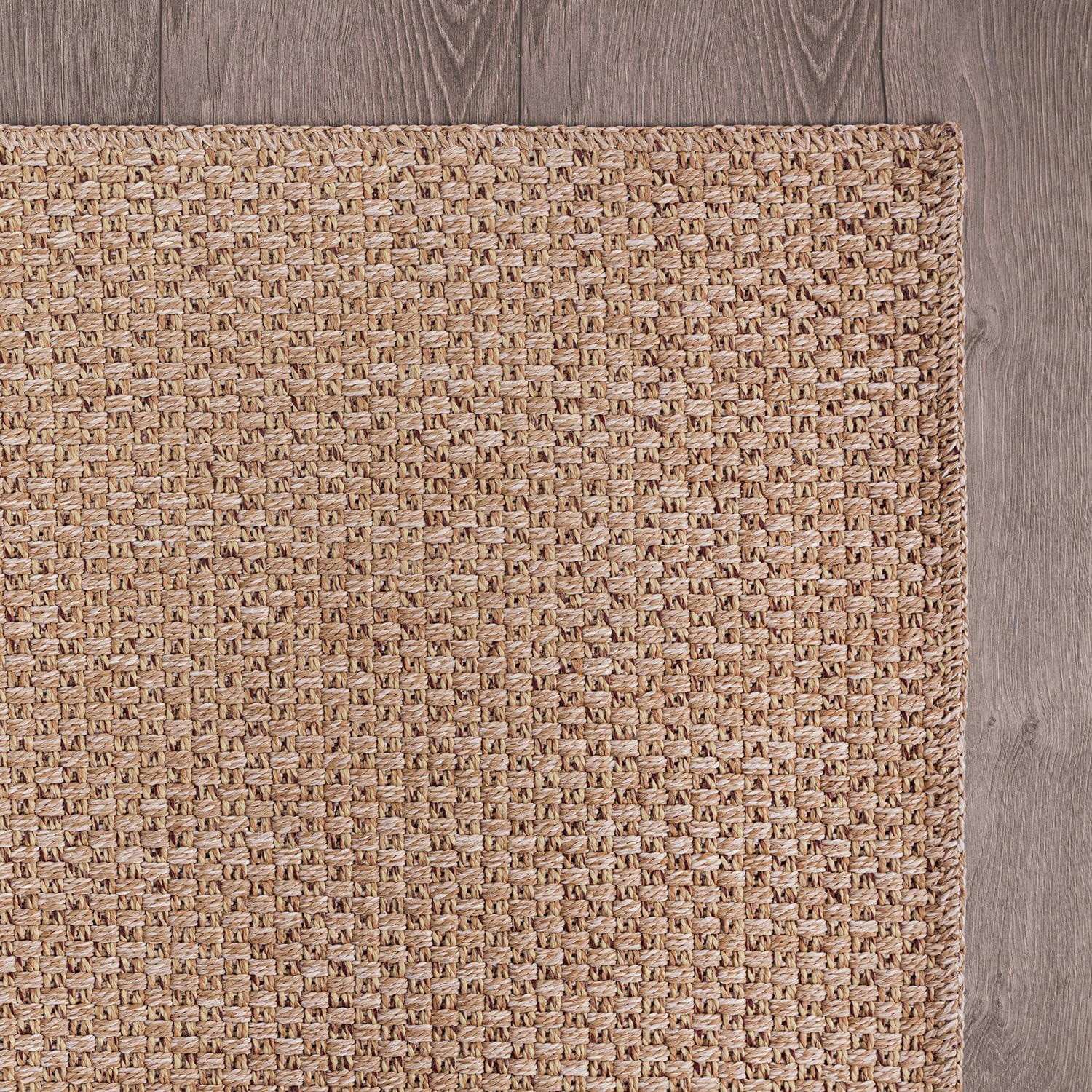 CAMILSON Solid Non Shedding Easy-Cleaning Outdoor Jute Rug Natural 9x12 | Walmart (US)