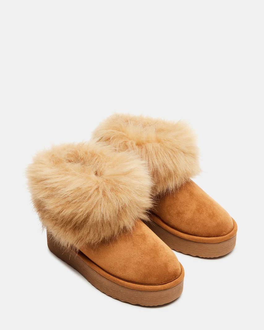 CHILLY Chestnut Faux Fur Platform Ankle Boot | Women's Booties | Steve Madden (US)