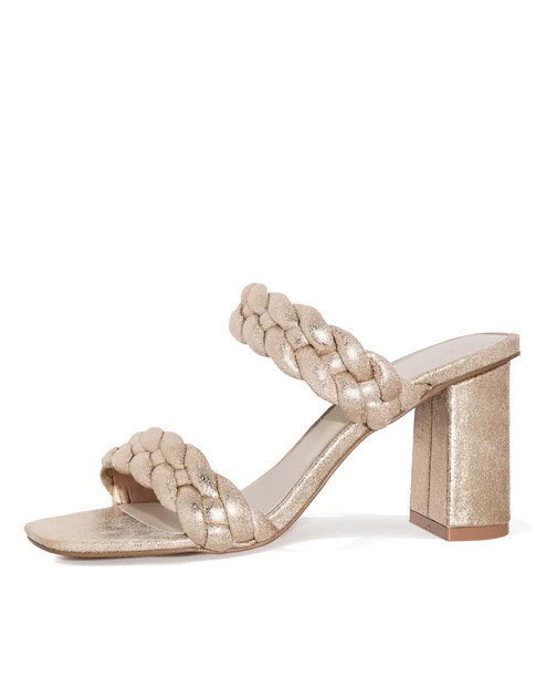 Savannah Braided Block Heeled Sandal - White Gold - LAST CHANCE | VICI