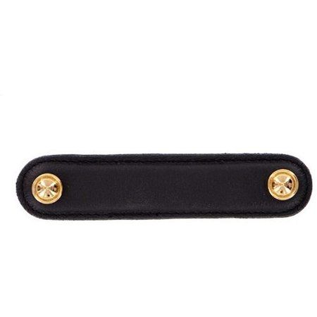 K1168 Sanzio Leather Pull, 4-Inch, Black, Polished Gold | Walmart (US)